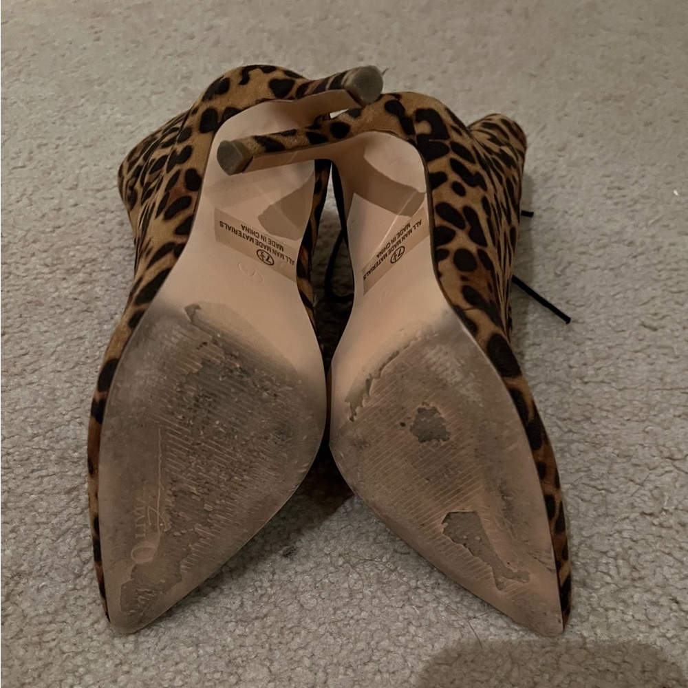 Leopard faux suede boots - Picture 7 of 8
